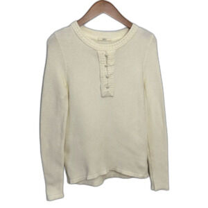 Sessun Cream Knit Long Sleeve Sweater Size Small Winter Snow Cold Quiet Luxury